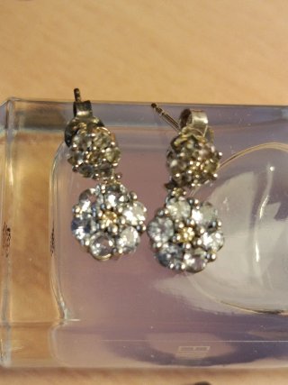Pendientes antiguos  Plata y Tanzanitas Azules