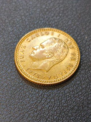 1 Peseta 1975 con error de doble acuñación