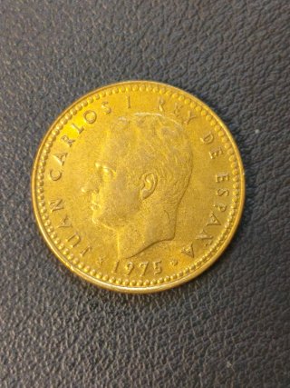 1 Peseta 1975 con error de doble acuñación