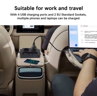 Inversor Coche 200W 4 Puertos USB Nuevo