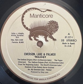 EMERSON LAKE & PALMER VINILO ORIGINAL 1972