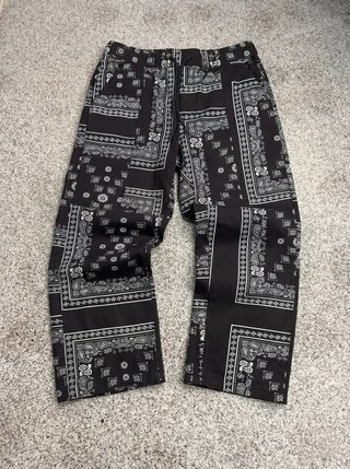 Zara Pantalones Anchos Paisley Negro