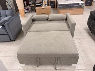 SOFA CAMA DOS PLAZAS GRIS TELA - NUEVO
