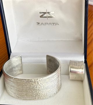 Brazalete y Anillo Plata 925 Zapata