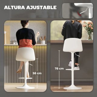 2 Taburetes Altos Giratorios Ajustables