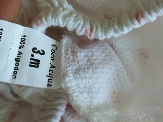 Conjunto niña blanco con topos rosas