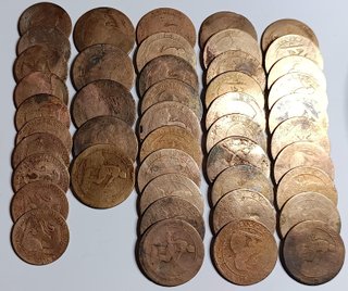 Lote 45 monedas bronce 1870 España