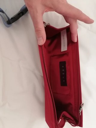 Bolso de mano fiesta rojo con cadena