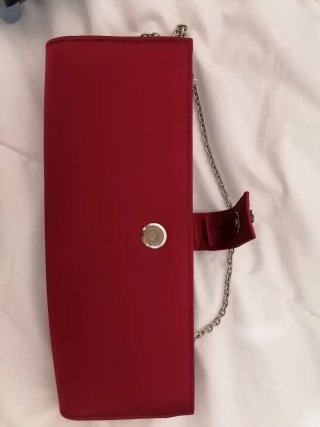 Bolso de mano fiesta rojo con cadena