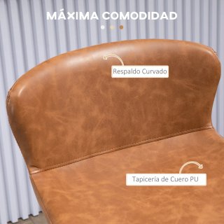 2 Taburetes Altos Cocina Marrón y Negro