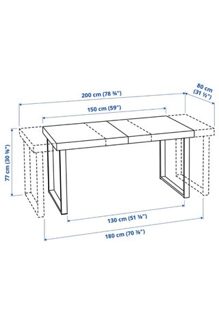 Mesa de comedor TARSELE  + 2 sillas regalo
