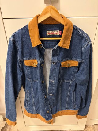 Chaqueta Denim Zara Marrón y Azul Talla L
