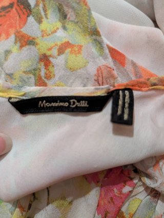 Vestido largo flores Massimo Dutti