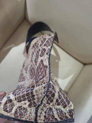 Bolso de poliPiel Serpiente Negro beige