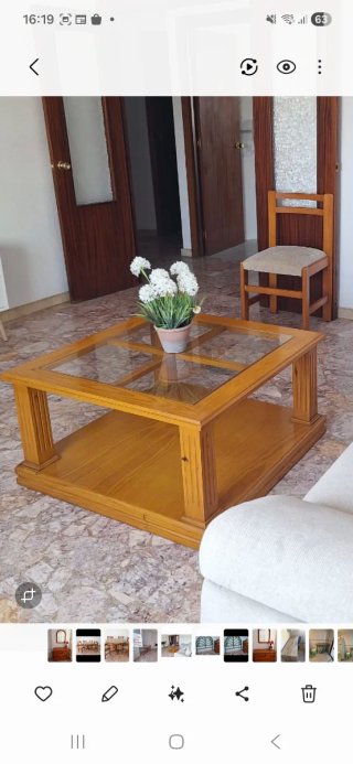 Mesa de centro madera y cristal