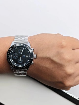 Reloj BENYAR Negro y Plateado Cronógrafo