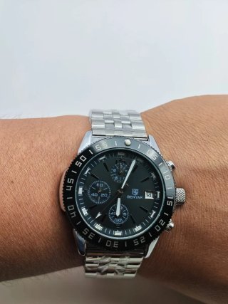 Reloj BENYAR Negro y Plateado Cronógrafo