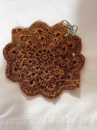 Porta occhiali uncinetto bronzo