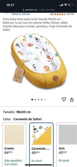 Nido reductor para bebé con estampado marino