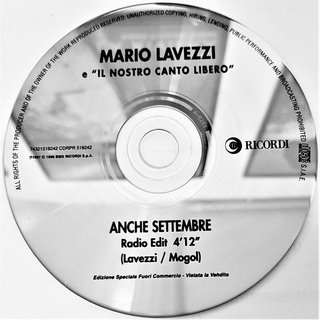 Mario Lavezzi Anche Settembre CD Promo Ricordi