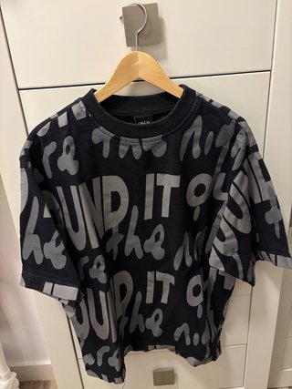 Camiseta Zara letras negra Talla S