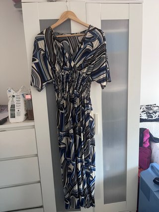 Vestido largo estampado mujer