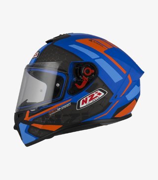 Casco NZI Integral Azul y Naranja