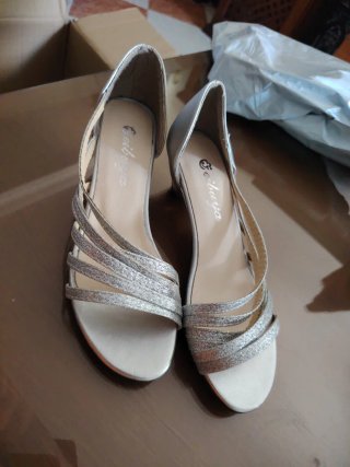 Zapatos de fiesta plateados talla 36/37