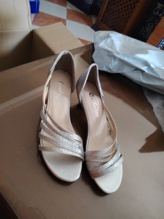 Zapatos de fiesta plateados talla 36/37
