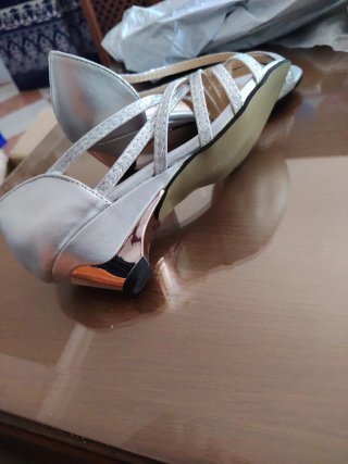 Zapatos de fiesta plateados talla 36/37