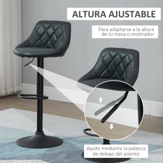 2 Taburetes Bar Giratorios Ajustables