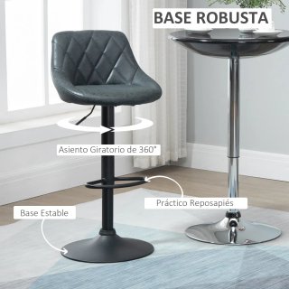 2 Taburetes Bar Giratorios Ajustables