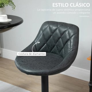 2 Taburetes Bar Giratorios Ajustables