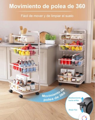 Carrito Auxiliar Cocina UMDONX 4 Niveles