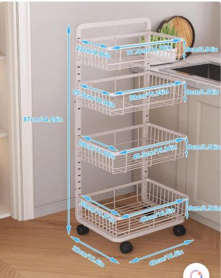 Carrito Auxiliar Cocina UMDONX 4 Niveles