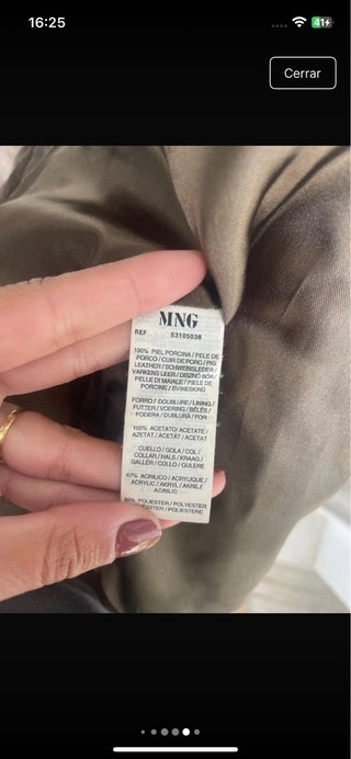 Chaqueta Mango Cuero Vintage Talla S