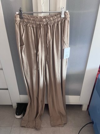 Pantalón elástico beige talla única