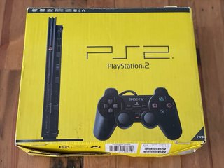 PS2 Slim Nera + Scatola + 2 Controller