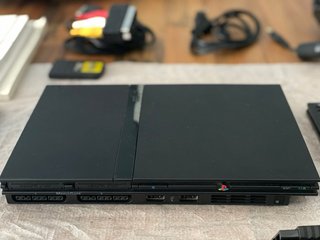PS2 Slim Nera + Scatola + 2 Controller