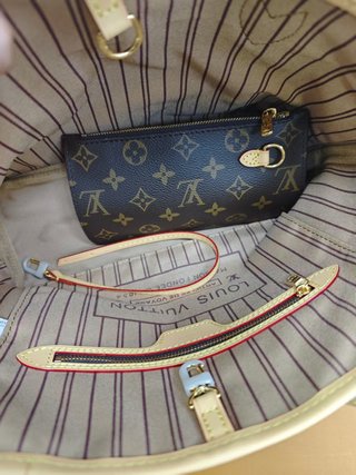 Louis Vuitton Neverfull PM Beige/Marrón