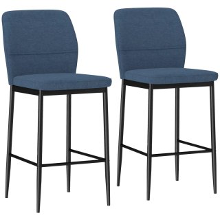 Set 2 Taburetes Altos Azul y Negro