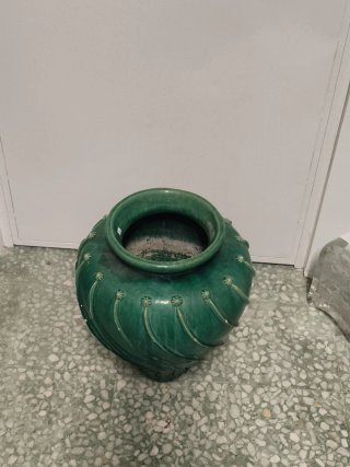 Antiguo macetero cerámica Triana