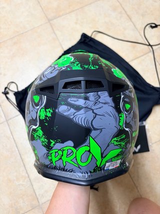 Casco Moto Skud Negan Niño Talla XS Negro/Verde
