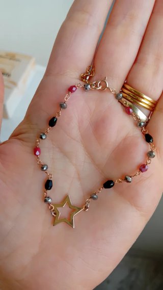 Bracciale rosario con stella argento