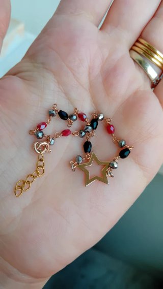 Bracciale rosario con stella argento
