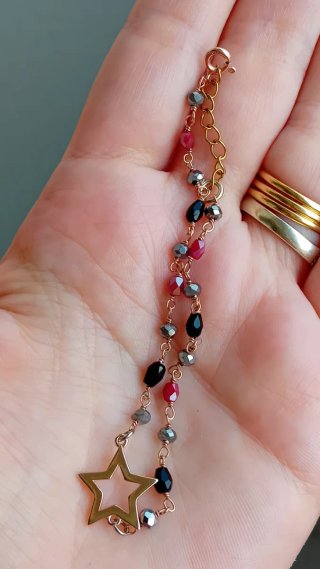 Bracciale rosario con stella argento