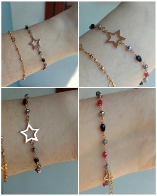 Bracciale rosario con stella argento