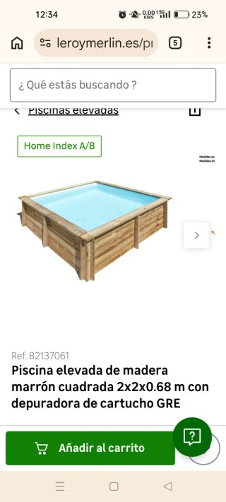 Piscina para jardín 2,25m x 2,25m