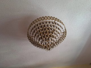 3 Lámparas de techo vintage cristal y metal