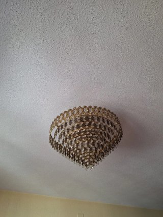 3 Lámparas de techo vintage cristal y metal